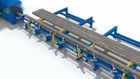 Automatic Steel Pipe Tube H Beam Steel Structure Roller Conveyor Tunnel Pass Through Type Shot Blasting Machine